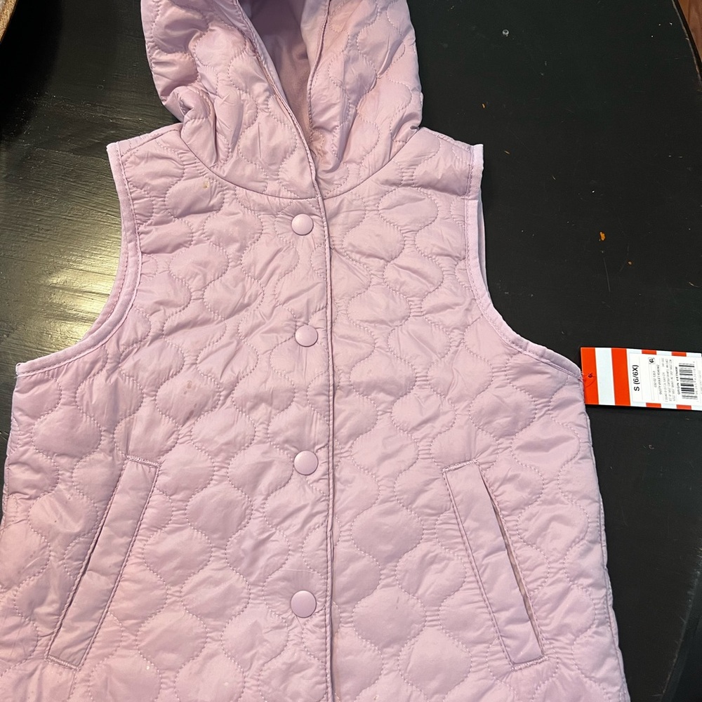 Toddler lavender vest with hoodie
